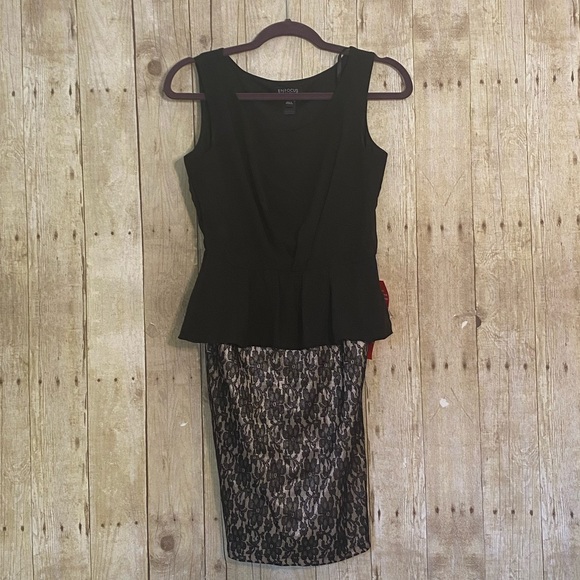 Enfocus Studio Dresses & Skirts - NWT Black and Lace Peplum Dress